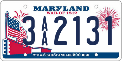 MD license plate 3AA2131