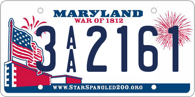 MD license plate 3AA2161