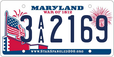 MD license plate 3AA2169