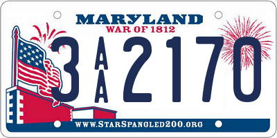 MD license plate 3AA2170