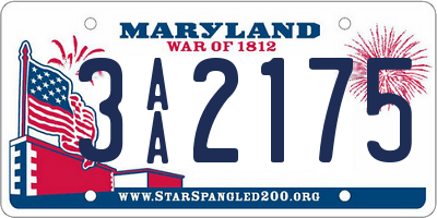 MD license plate 3AA2175