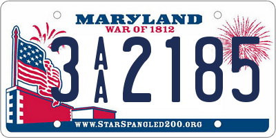 MD license plate 3AA2185