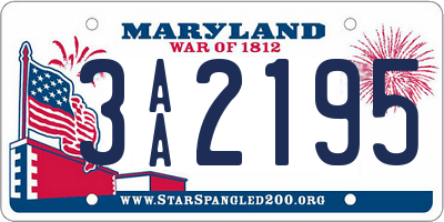 MD license plate 3AA2195