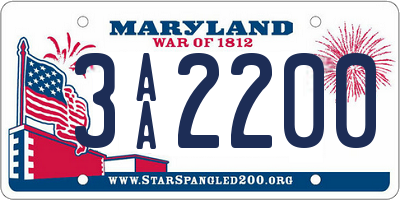 MD license plate 3AA2200