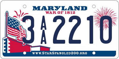 MD license plate 3AA2210