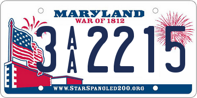 MD license plate 3AA2215