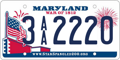 MD license plate 3AA2220