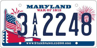 MD license plate 3AA2248