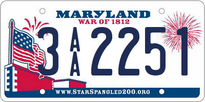 MD license plate 3AA2251