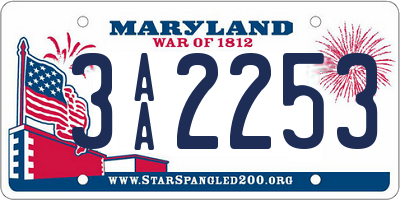 MD license plate 3AA2253