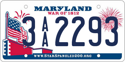 MD license plate 3AA2293