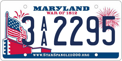 MD license plate 3AA2295