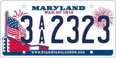 MD license plate 3AA2323