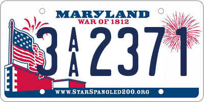 MD license plate 3AA2371