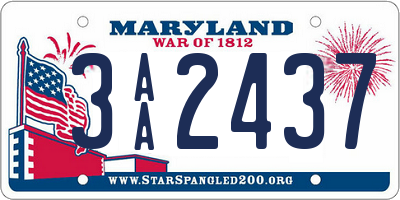 MD license plate 3AA2437