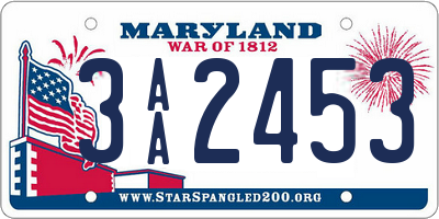 MD license plate 3AA2453