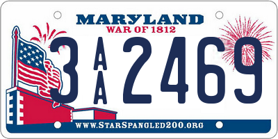 MD license plate 3AA2469