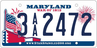 MD license plate 3AA2472