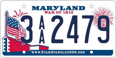 MD license plate 3AA2479