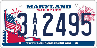 MD license plate 3AA2495