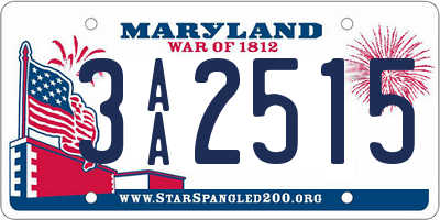 MD license plate 3AA2515