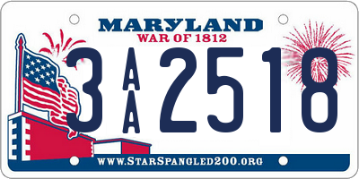 MD license plate 3AA2518