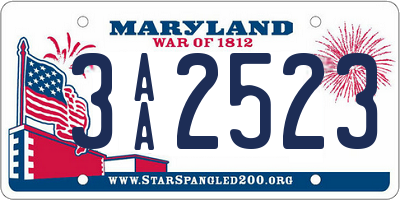 MD license plate 3AA2523