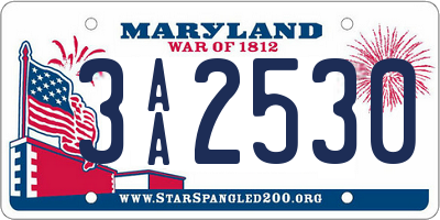 MD license plate 3AA2530