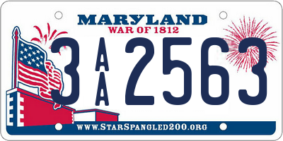 MD license plate 3AA2563