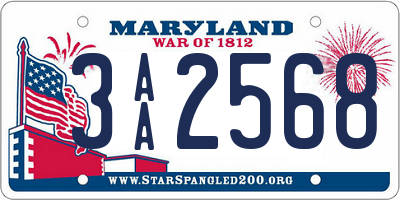 MD license plate 3AA2568