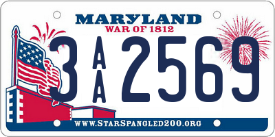 MD license plate 3AA2569