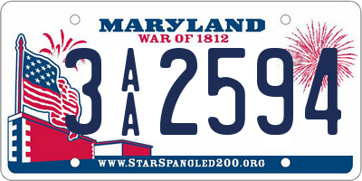 MD license plate 3AA2594