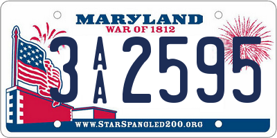 MD license plate 3AA2595