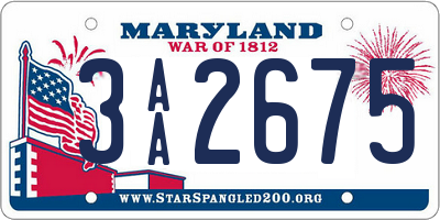 MD license plate 3AA2675