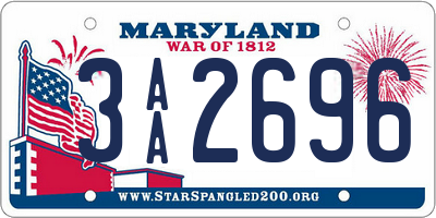 MD license plate 3AA2696