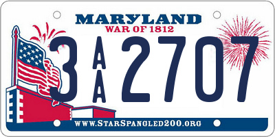 MD license plate 3AA2707