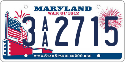 MD license plate 3AA2715