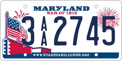 MD license plate 3AA2745
