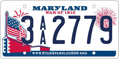 MD license plate 3AA2779