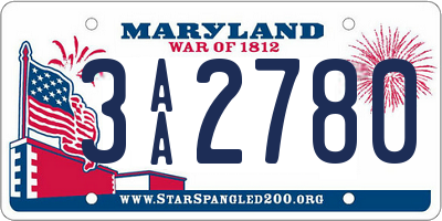 MD license plate 3AA2780