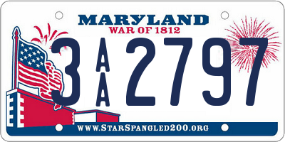 MD license plate 3AA2797