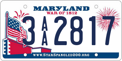 MD license plate 3AA2817