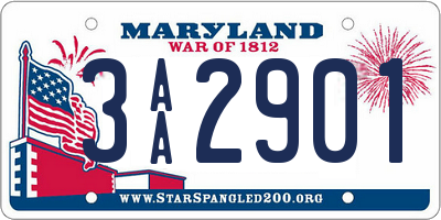 MD license plate 3AA2901