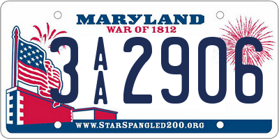 MD license plate 3AA2906