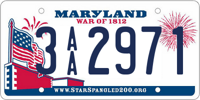 MD license plate 3AA2971