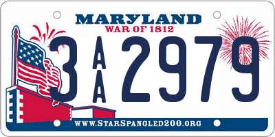 MD license plate 3AA2979