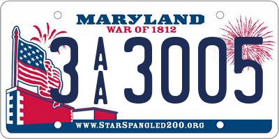 MD license plate 3AA3005