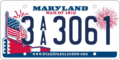 MD license plate 3AA3061