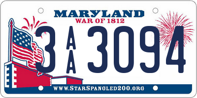 MD license plate 3AA3094