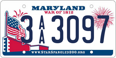 MD license plate 3AA3097